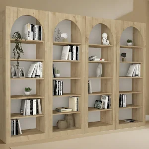 Set van 4 boekenkasten met 6 vakken – Licht natuurlijk – CYMORA Set van 4 boekenkasten met 6 vakken – Licht natuurlijk – CYMORA