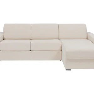 Omkeerbare hoekslaapbank express met beige stof – 140 cm – 22 cm – CALITO Omkeerbare hoekslaapbank express met beige stof – 140 cm – 22 cm – CALITO