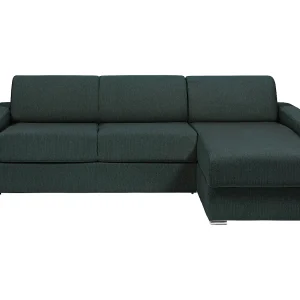 Omkeerbare hoekslaapbank express in dennegroen stof – 140 cm – 22 cm – CALITO
