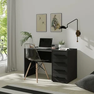 Bureau Modena 120 cm – Mat Zwart (4 lades)