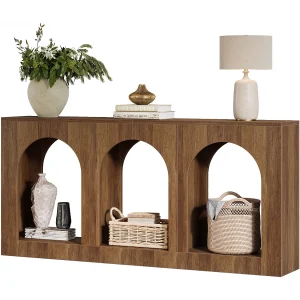 Consoletafel, haltafel met 3 gebogen planken, haltafels met opbergruimte voor de foyer