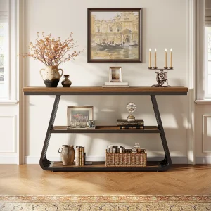 Consoletafel met 3 niveaus, bijzettafel met planken, haltafel voor de woonkamer