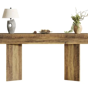 Consoletafel van 160 cm voor de hal, gemaakt van MDF in rustieke landelijke bruine stijl. Consoletafel van 160 cm voor de hal, gemaakt van MDF in rustieke landelijke bruine stijl.