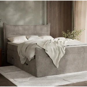 Boxspringbed met hoofdbord + matras + dekmatras – 160×200 cm – bruin – PELINO Boxspringbed met hoofdbord + matras + dekmatras – 160×200 cm – bruin – PELINO