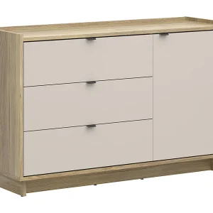 Ladekast 1 deur 3 laden Donna Cachemire en Hout