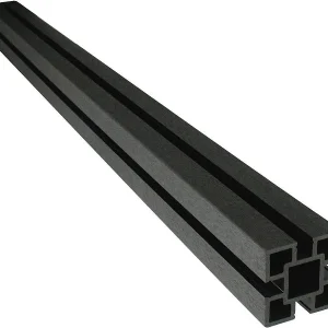 Composiet paal voor hekwerk – Zwart, 1,68m