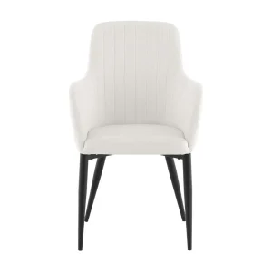 Comfort eetkamerstoel met armleuningen fluweel wit. Comfort eetkamerstoel met armleuningen fluweel wit.