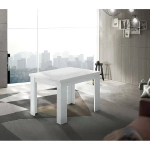 Dlirol uitschuifbare tafel, Extra keukenconsole, Uitschuifbare tafel, 100% Made in Italy, 90x90h75 cm, Glanzend wit Dlirol uitschuifbare tafel, Extra keukenconsole, Uitschuifbare tafel, 100% Made in Italy, 90x90h75 cm, Glanzend wit