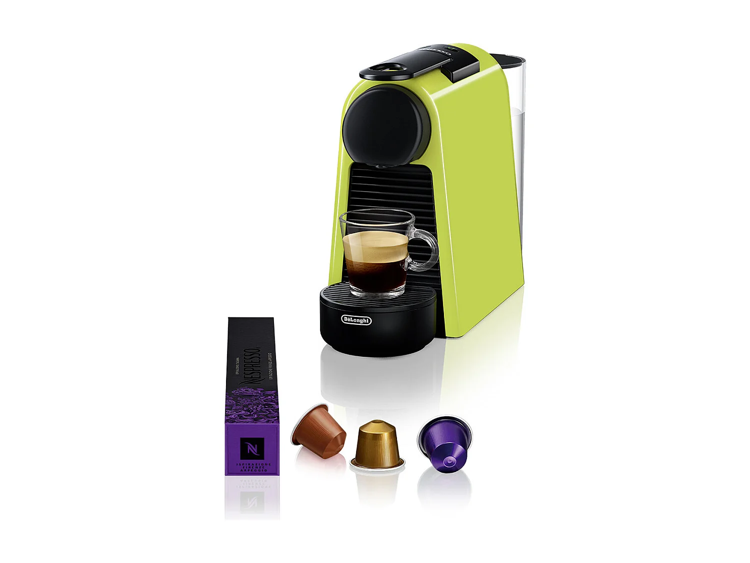 DeLonghi Essenza Mini EN85.L Capsulemachine 19 Bar Citroengeel 0,6L, Programmeerbare Espresso & Lungo