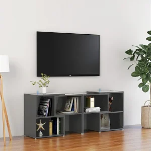Dalia Tv-meubel 104x30x52 cm bewerkt hout hoogglans grijs Dalia Tv-meubel 104x30x52 cm bewerkt hout hoogglans grijs