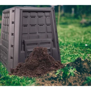 Afvalbak Gina, 380 l Gemaakt in Italië, 80x80x82h cm antracietzwart, afvalcontainer/prullenbak, antraciet framekleur Afvalbak Gina, 380 l Gemaakt in Italië, 80x80x82h cm antracietzwart, afvalcontainer/prullenbak, antraciet framekleur