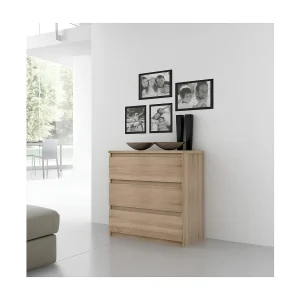 Commode Chelsea 3 Laden Eikenhout – Tijdloze Stijl – Ruime Opbergruimte