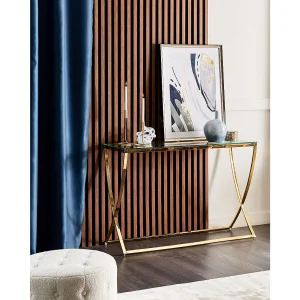 Consoletafel RINGGOLD Veiligheidsglas Goud