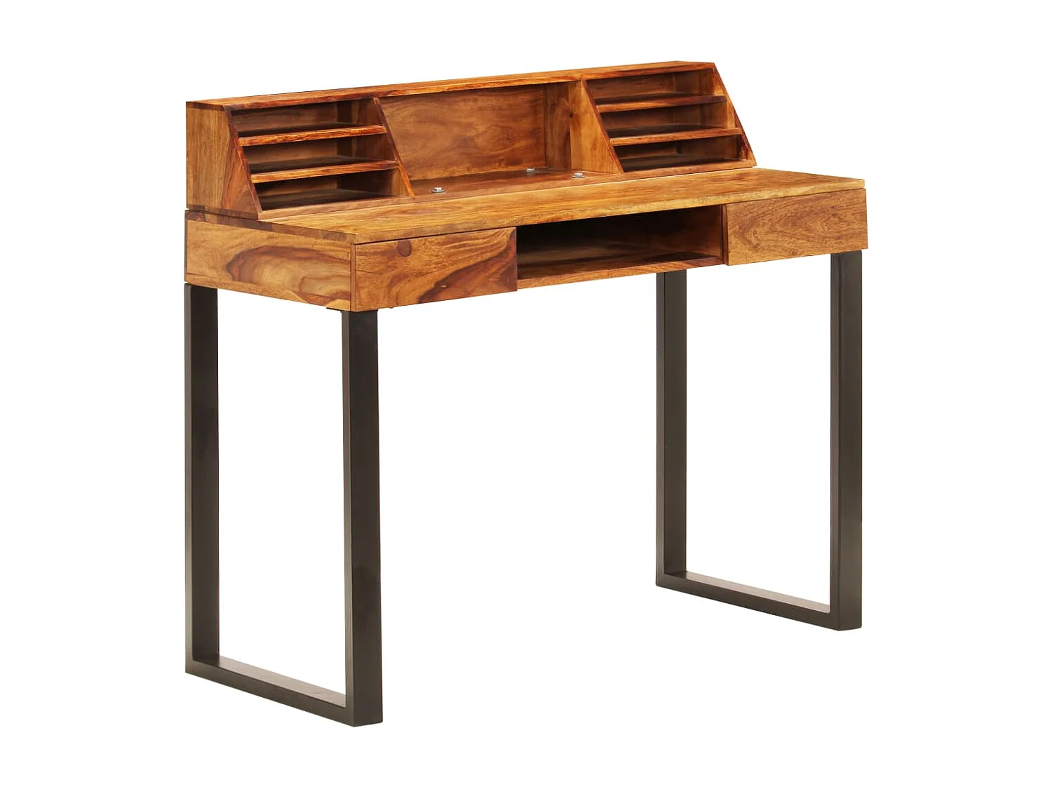 Bureau 110x50x94 cm massief acaciahout en staal