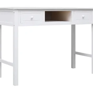 Bureau 108x45x76 cm massief paulowniahout wit