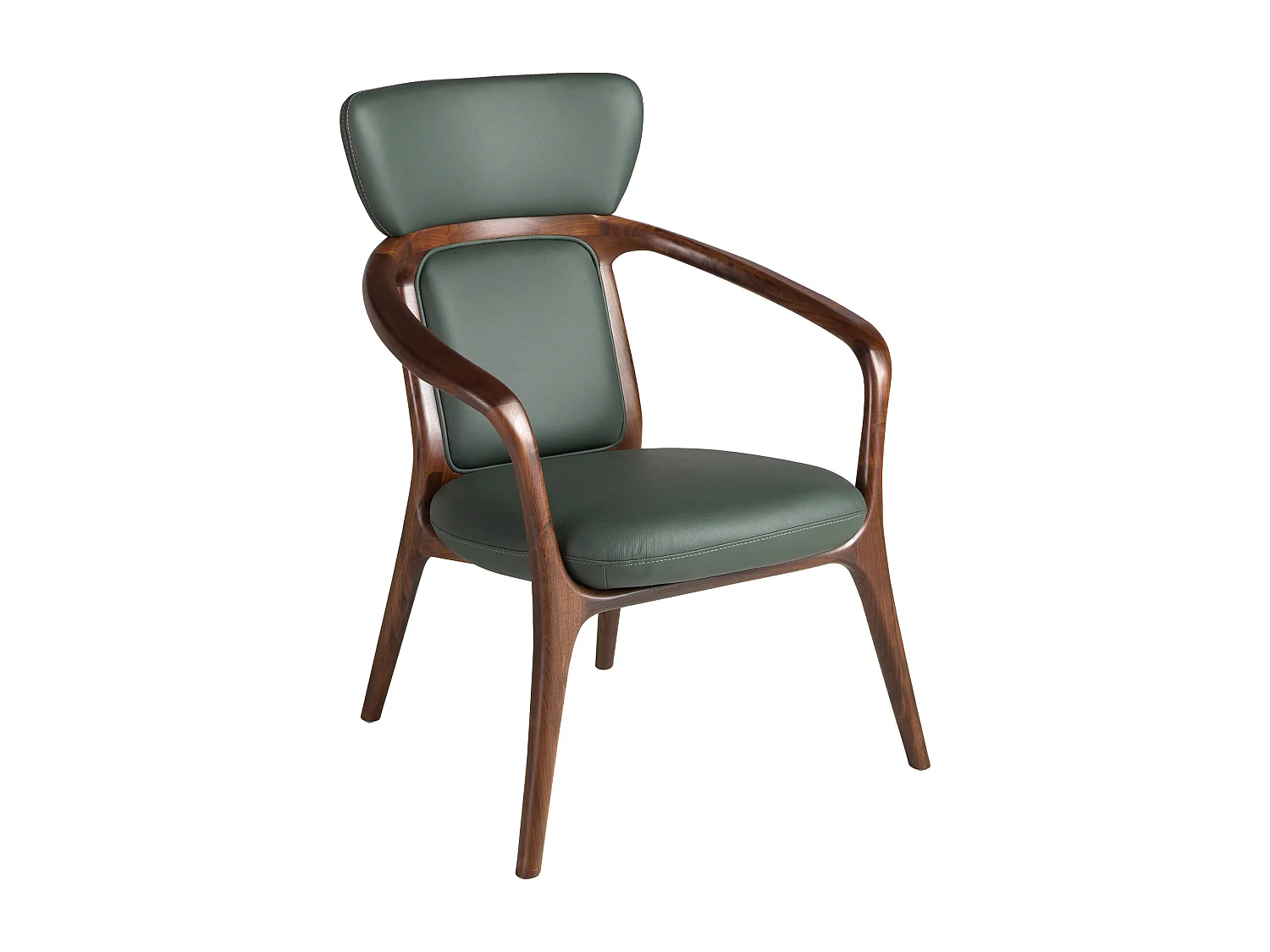 Donkergroene kunstleren fauteuil 5180 ANGEL CERDA