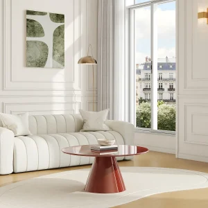 Metalen salontafel – Glanzend terracotta – DINEGA