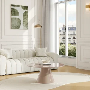 Metalen salontafel – Glanzend beige – DINEGA Metalen salontafel – Glanzend beige – DINEGA
