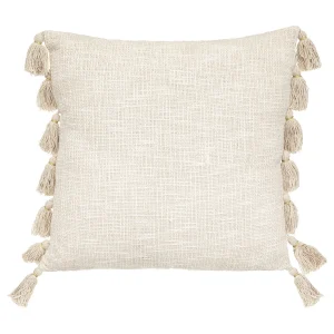 Decoratief Kussen Wit Ivoor 50x50cm met Pompons