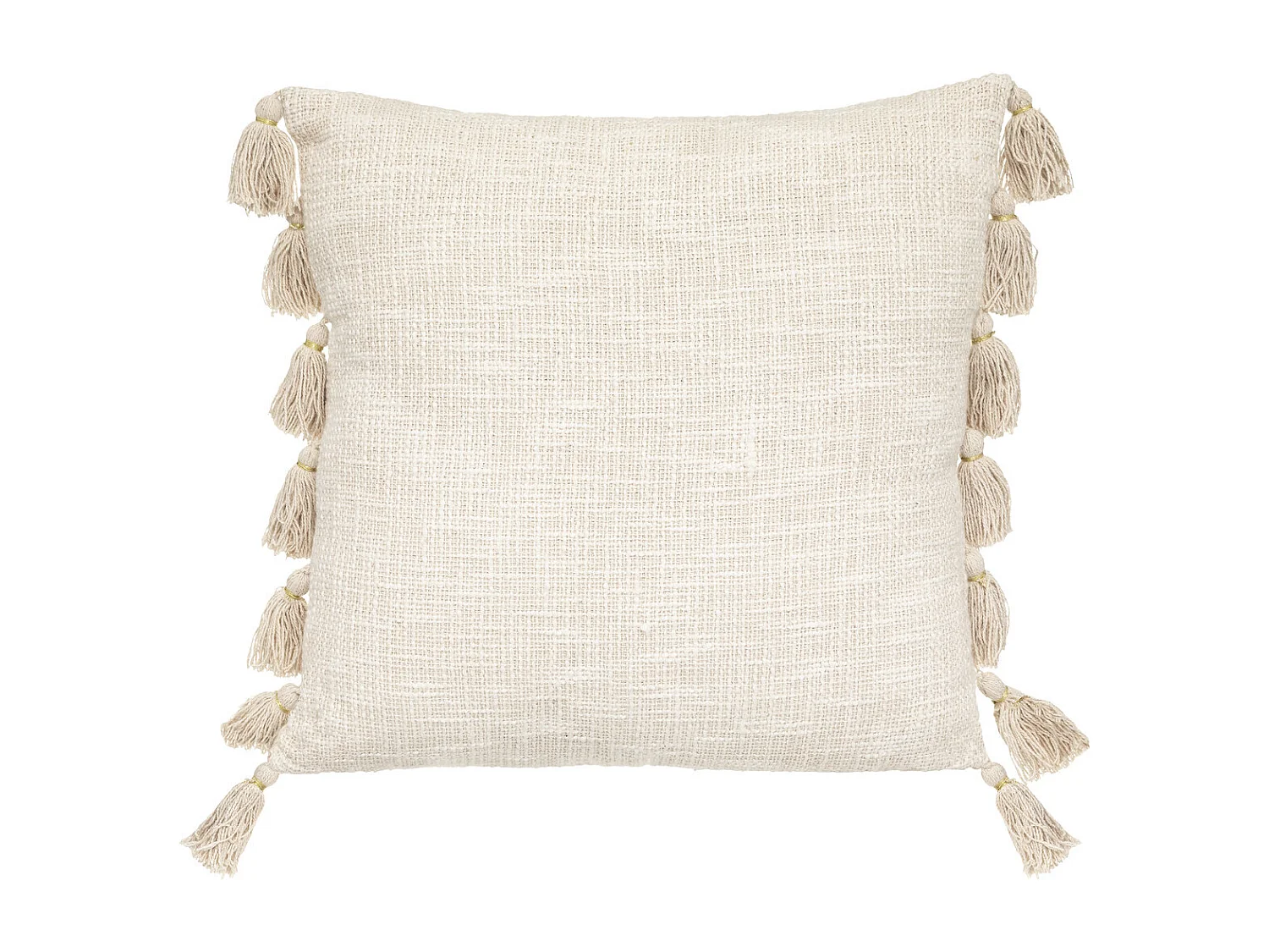 Decoratief Kussen Wit Ivoor 50x50cm met Pompons