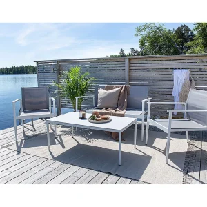 Break lounge set 1 bank, 2 stoelen, 1 salontafel wit. Break lounge set 1 bank, 2 stoelen, 1 salontafel wit.