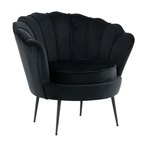 Calais fauteuil velours zwart.
