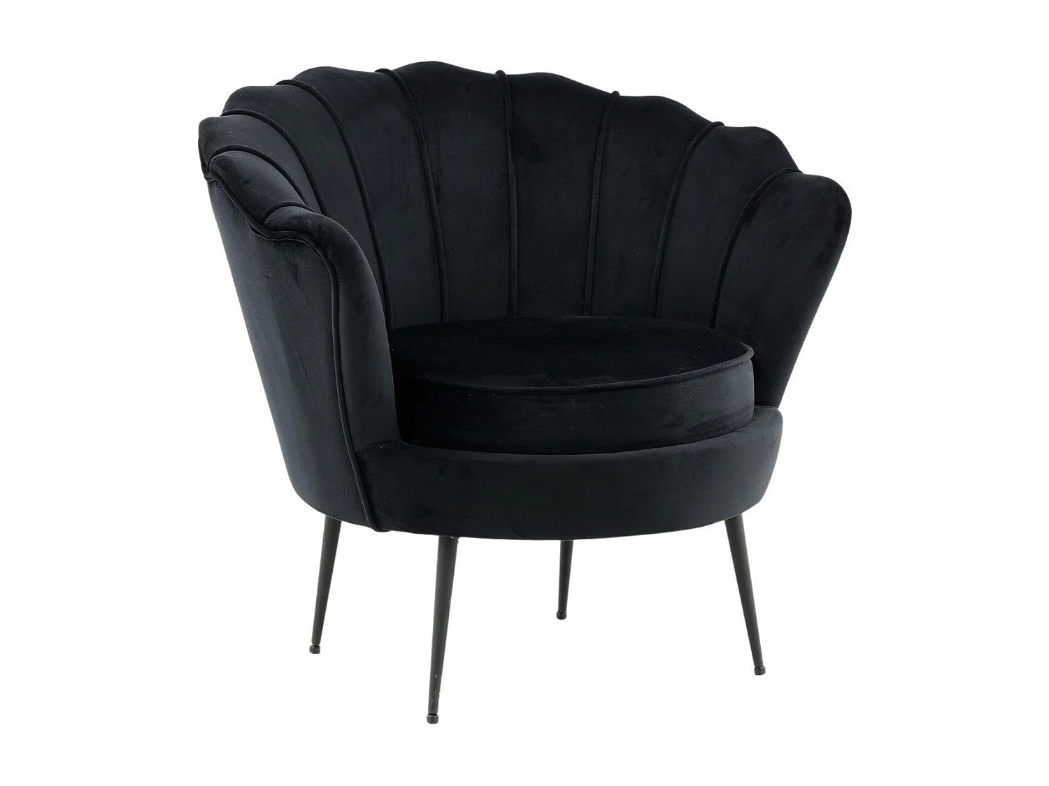 Calais fauteuil velours zwart.
