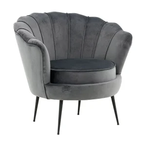 Calais fauteuil velours donkergrijs.