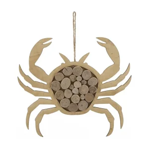 Bruine houten hangkrab, 35x2x31 cm