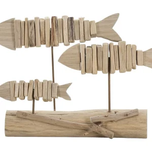 Bruin houten vissculptuur, 37x10x24 cm Bruin houten vissculptuur, 37x10x24 cm