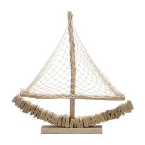 Bruine houten boot 45x7x45 cm Bruine houten boot 45x7x45 cm