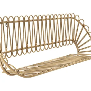 Bruine metalen wandplank 162x28x43,5 cm
