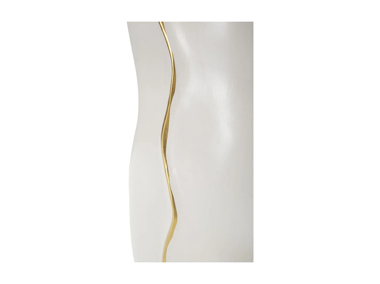 Decoratieve witte en gouden keramische vaas, 19,5x10x50 cm