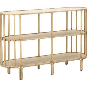 Consoletafel met 3 planken in bruin metaal 120×37,5×80 cm
