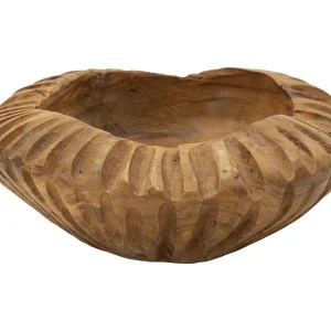 Bruine houten lege zak Ø 19×8 cm