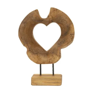 Bruin houten sculptuur 28x10x38 cm Bruin houten sculptuur 28x10x38 cm