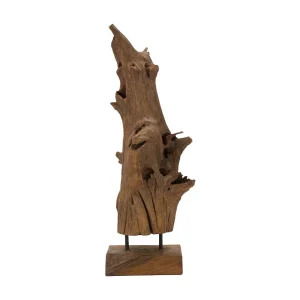 Bruin houten sculptuur 23x27x64 cm Bruin houten sculptuur 23x27x64 cm