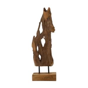 Bruin houten sculptuur 18x13x55 cm Bruin houten sculptuur 18x13x55 cm