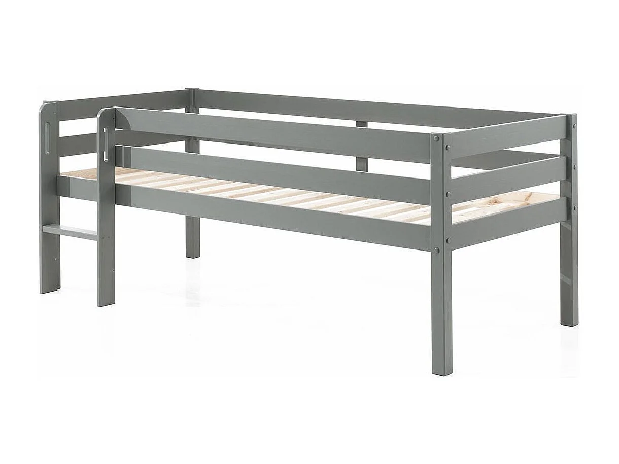 Cama Meia Altura Base Ripas PETITSMEUBLES Cinzento (90x200)