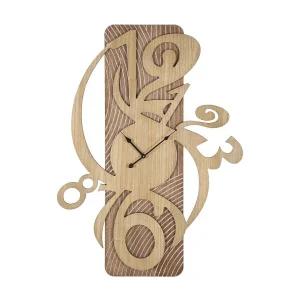 Bruine houten wandklok 70×4,4×93 cm