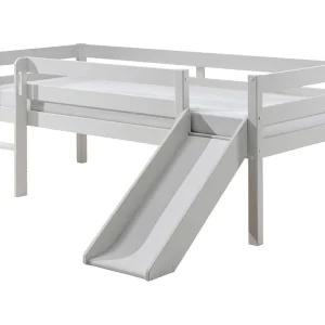 Cama Meia Altura Escorrega Base Ripas PETITSMEUBLES Branco (90×200)