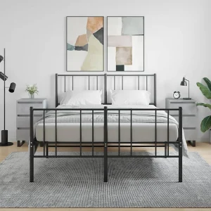 Boxtel  Nachtkastjes 2 st 40x35x69 cm bewerkt hout betongrijs