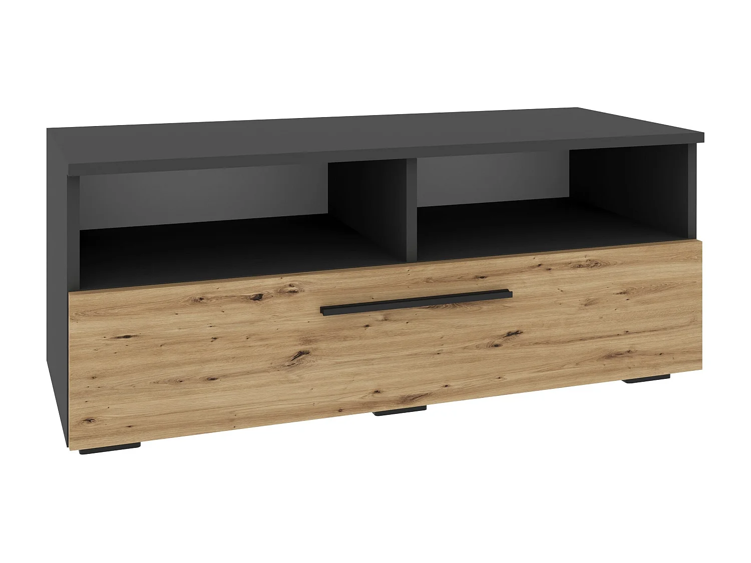 Commode Kos, 1 deur, 2 planken, antraciet/artisan eiken, 95 x 40 x 39 cm