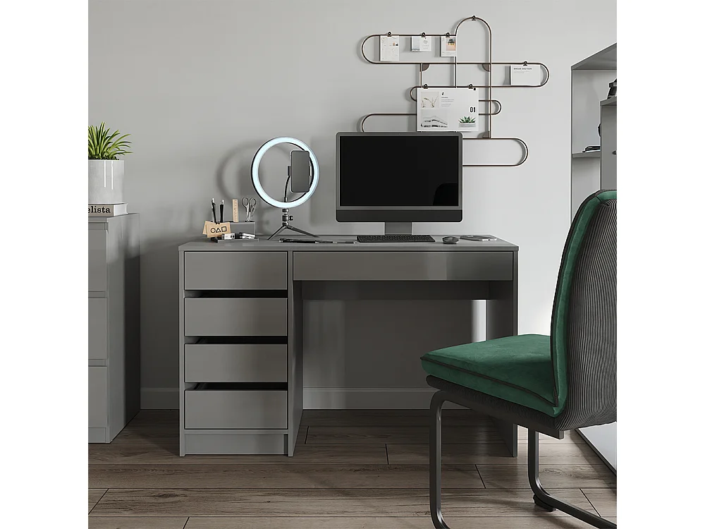 Bureau hoogglans grijs 55x120x75 sherry