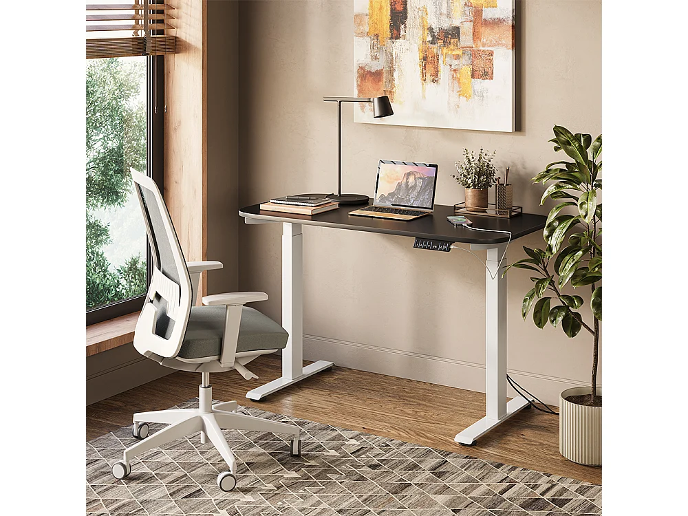 Bureau wit/antraciet 120x60x120 elevate