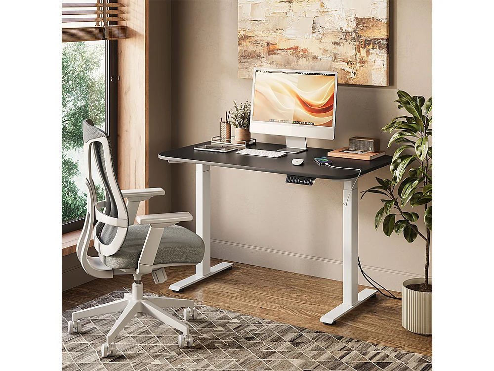 Bureau wit/antraciet 120x70x120 elevate