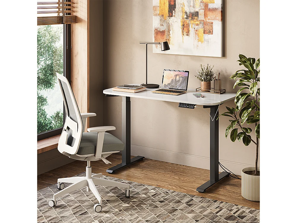 Bureau zwart/wit 120x60x120 elevate