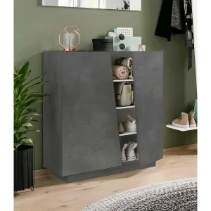 Dfogl schoenenrek, Multifunctionele kast met 2 deuren, Ingang schoenenrek, 100% Made in Italy, 80x38h86 cm, Leisteen Dfogl schoenenrek, Multifunctionele kast met 2 deuren, Ingang schoenenrek, 100% Made in Italy, 80x38h86 cm, Leisteen