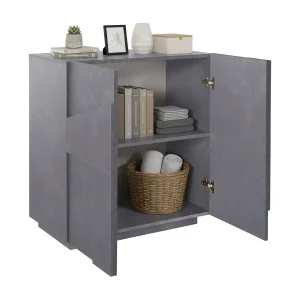 Dmalcui dressoir, 2-deurs keukendressoir, Woonkamerbuffet, 100% Made in Italy, 81x44h86 cm, Leisteen Dmalcui dressoir, 2-deurs keukendressoir, Woonkamerbuffet, 100% Made in Italy, 81x44h86 cm, Leisteen