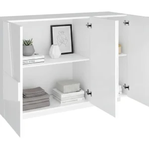Dcircat entreemeubilair, moderne multifunctionele entree, multifunctionele locker voor foyer, 100% Made in Italy, 121x38h86 cm, Glanzend wit Dcircat entreemeubilair, moderne multifunctionele entree, multifunctionele locker voor foyer, 100% Made in Italy, 121x38h86 cm, Glanzend wit